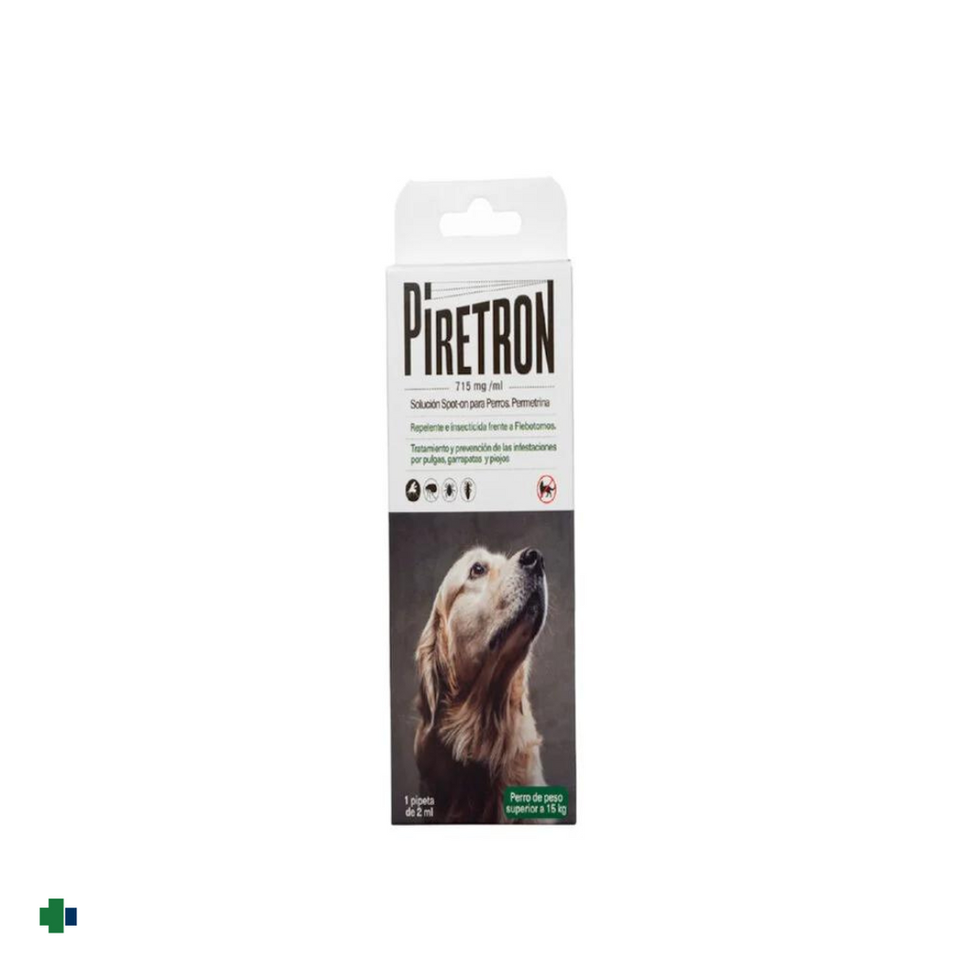 PIRETRON ANTIPARASITARIO  SPOT ON 2ML PERROS DE PESO SUPERIOR A 15 KG