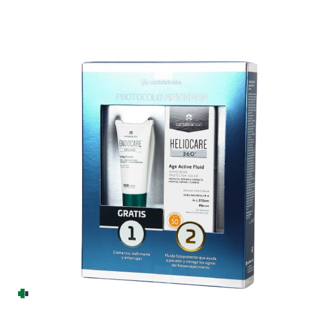 HELIOCARE 360º AGE ACTIVE FLUID  PROTOCOLO COMPLETO ANTIARRUGAS SPF50+ 50ML