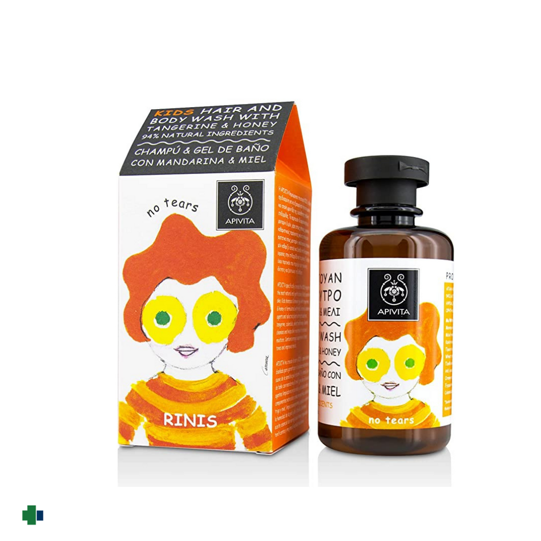 APIVITA KIDS  GEL LAVANTE CABELLO & CUERPO MANDARINA-MIEL  250 ML