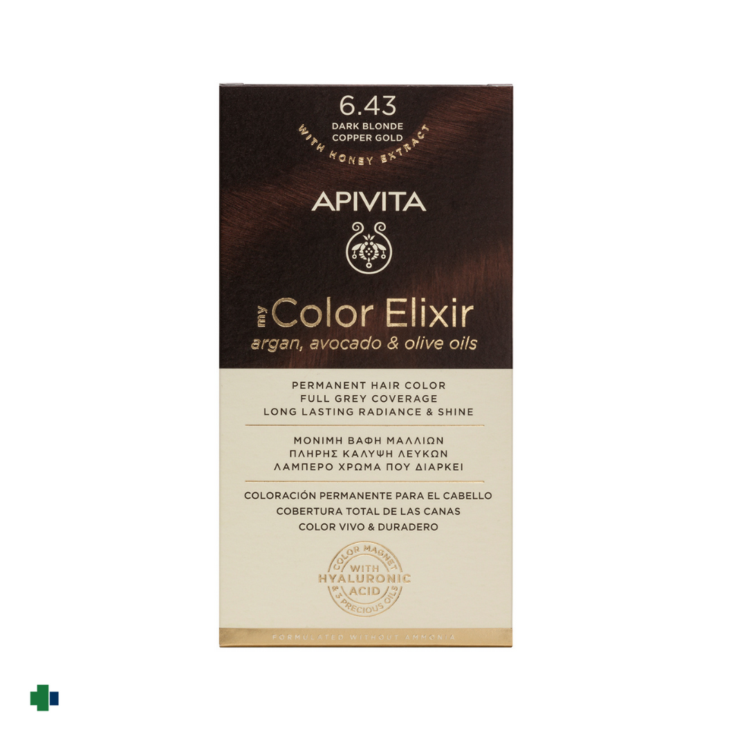 APIVITA TINTE  6.43 RUBIO OSCURO COBRIZO DORADO
