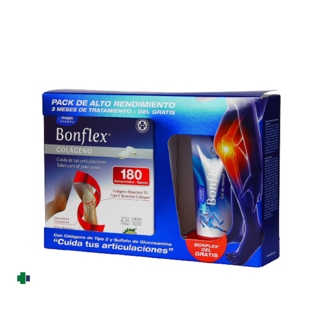 BONFLEX PACK ALTO RENDIMIENTO : BONFLEX COLAGENO 180 COMPRIMIDOS+ REGALO BONFLEX GEL