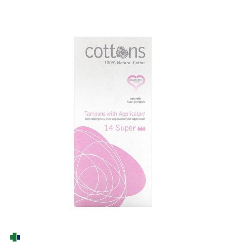 TAMPONES COTTONS SUPER CON APLICADOR  14 UNIDADES