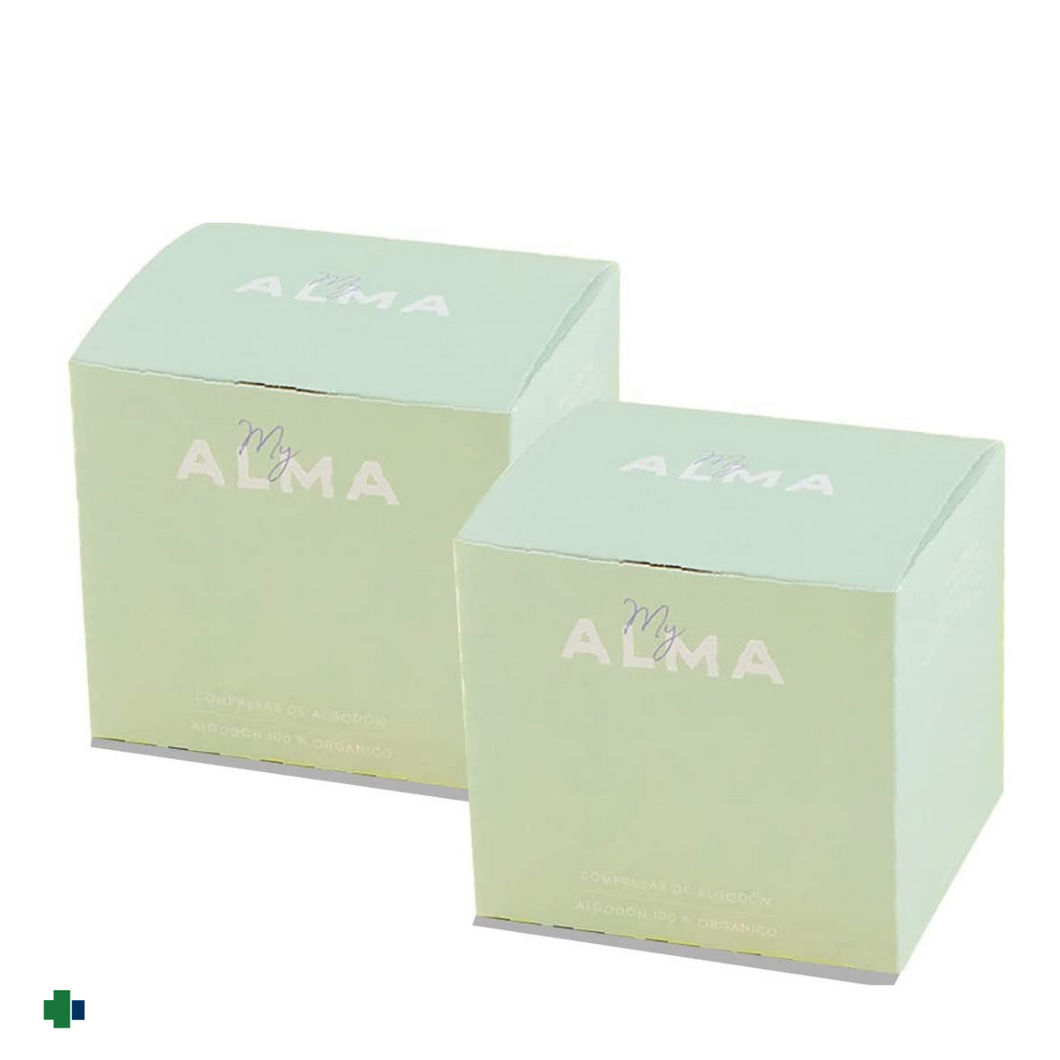 COMPRESAS MY ALMA DE ALGODON ORGANICO - SUPER 12 UNIDADES