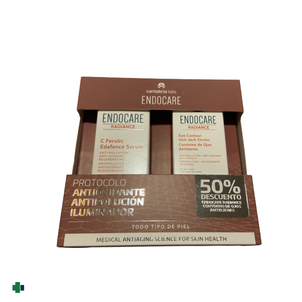 PACK ENDOCARE RADIANCE C FERULIC EDAFENCE -PROTOCOLO ANTIPOLUCION ILUMINADOR