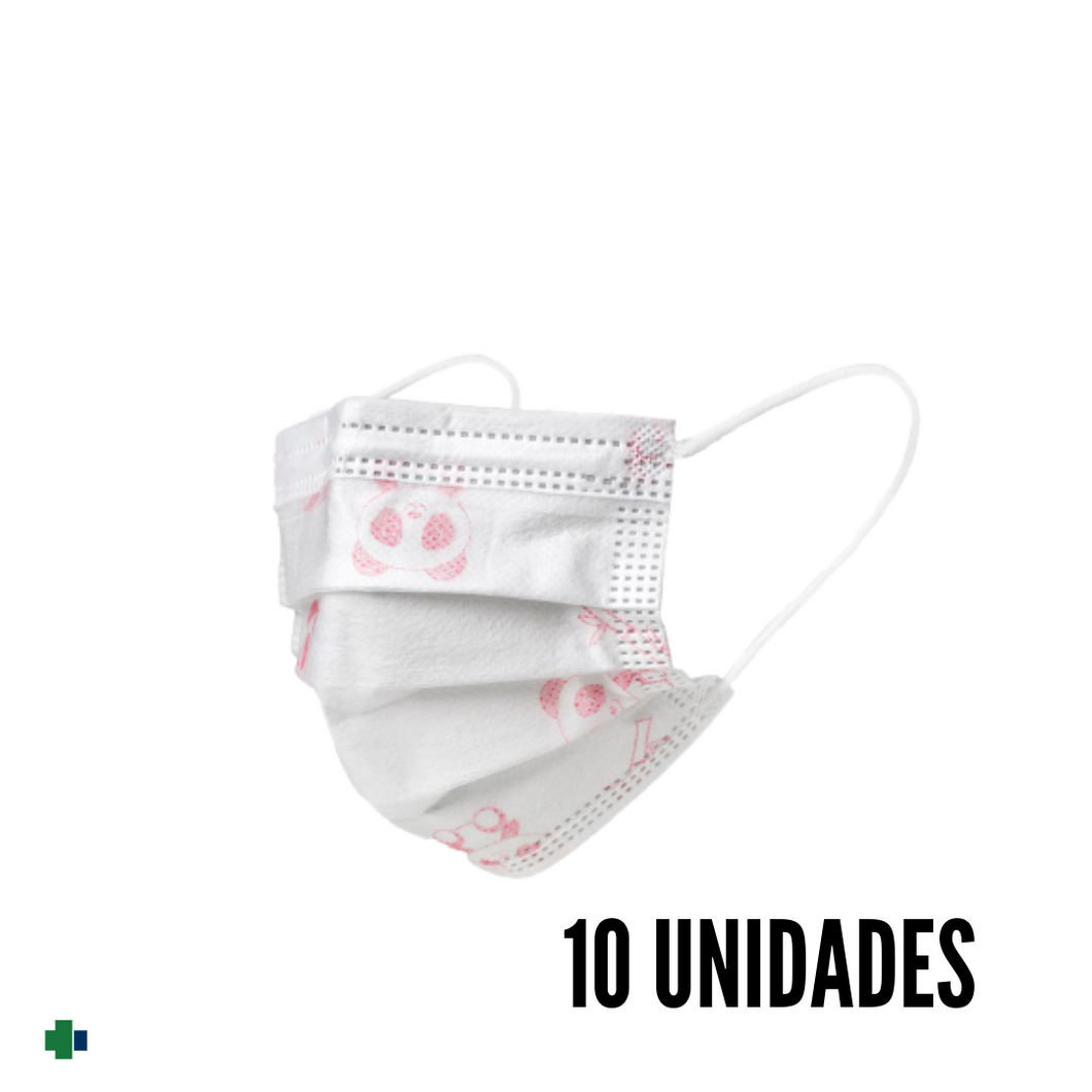 GALMASK MASCARILLAS QUIRURGICAS INFANTILES OSO PANDA ROSA 10 UNIDADES