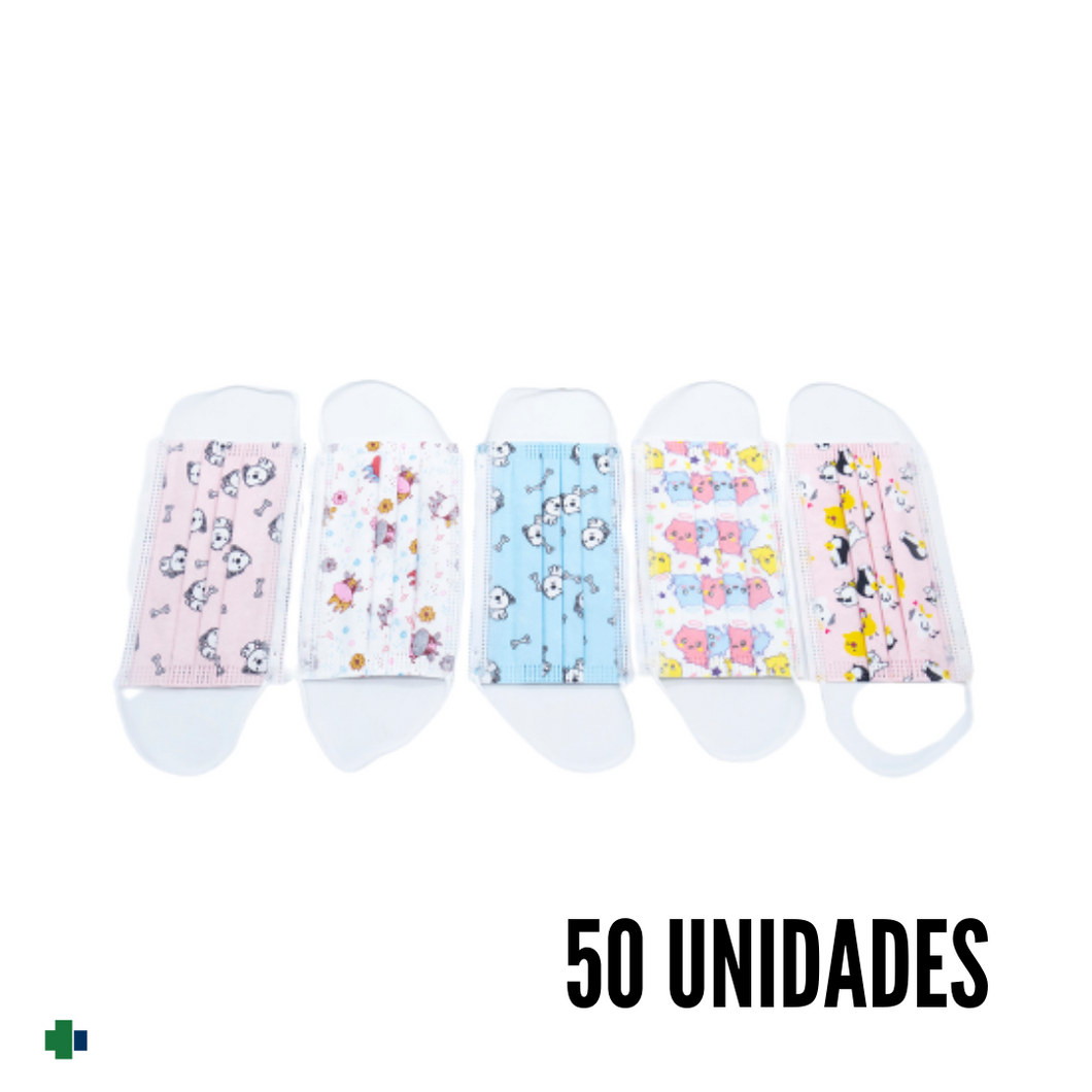 MASCARILLAS QUIRURGICAS INFANTILES -AK-04- DIBUJOS VARIADOS - CAJA 50 UNIDADES