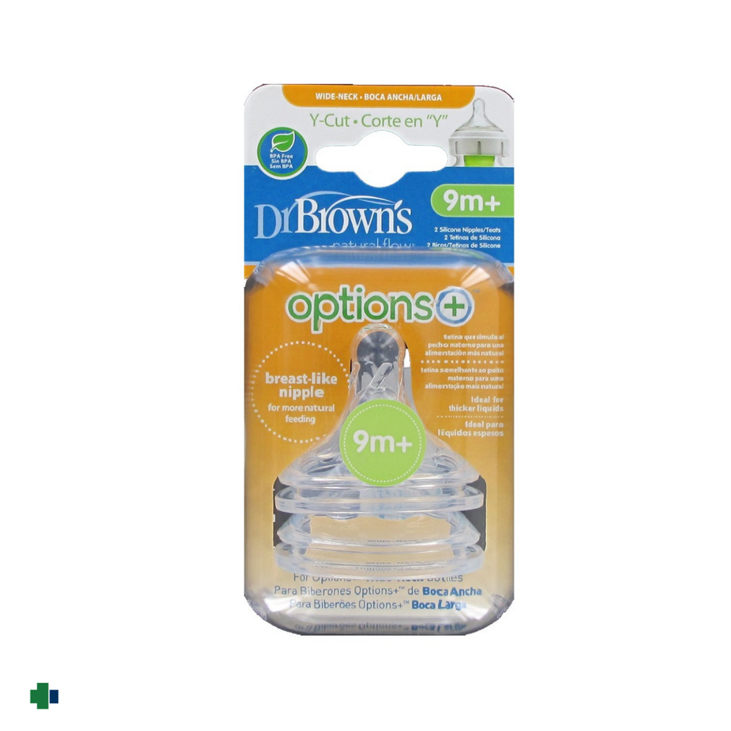 DR BROWN´S TETINA OPTION + ANCHA -CORTE Y -9MESES+ -2 UNIDADES