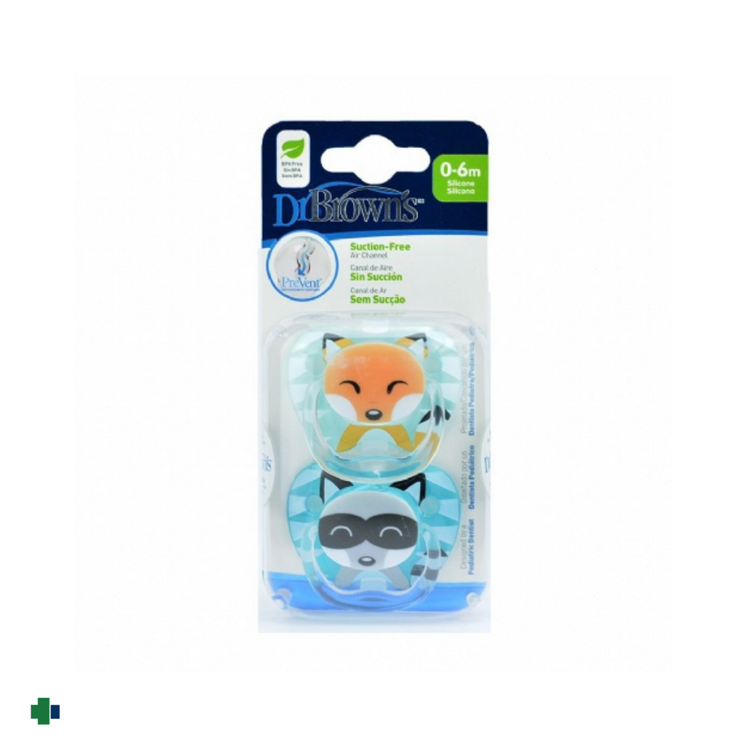 DR. BROWN´S  CHUPETE PREVENT CLASSIC ANIMAL FACE NIÑO 0-6 MESES