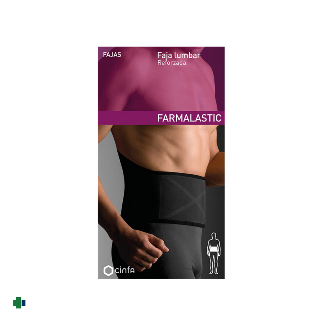 FARMALASTIC FAJA LUMBAR REFORZADA  COLOR NEGRO