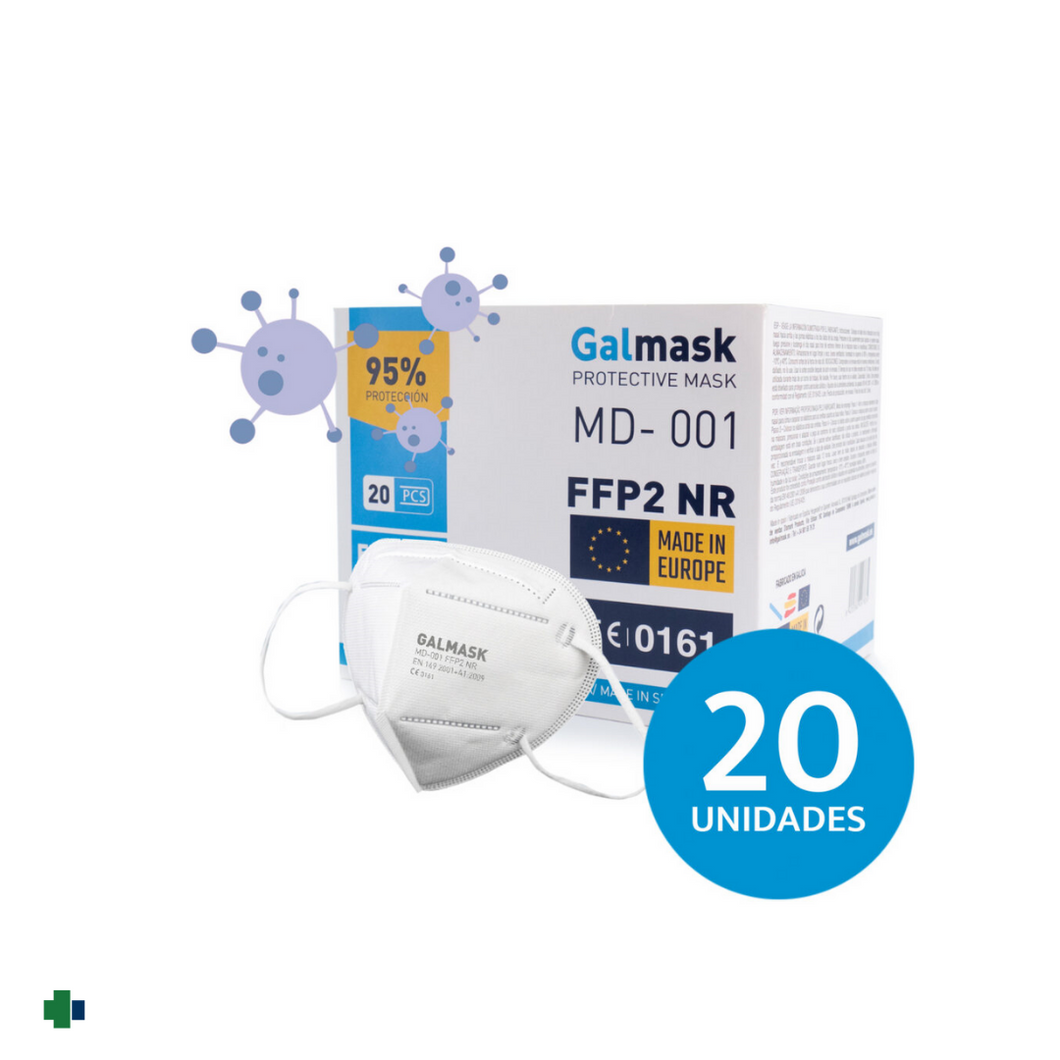 GALMASK MASCARILLAS FFP2 20  UNIDADES COLOR BLANCO