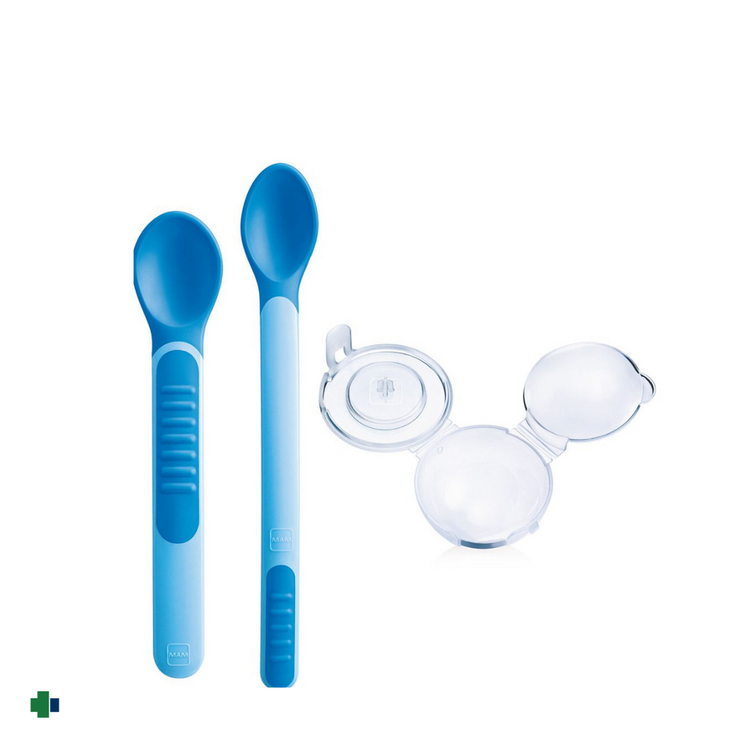 MAM SET DE CUBIERTOS INFANTILES -Feeding Spoons & Cover  6+ MESES
