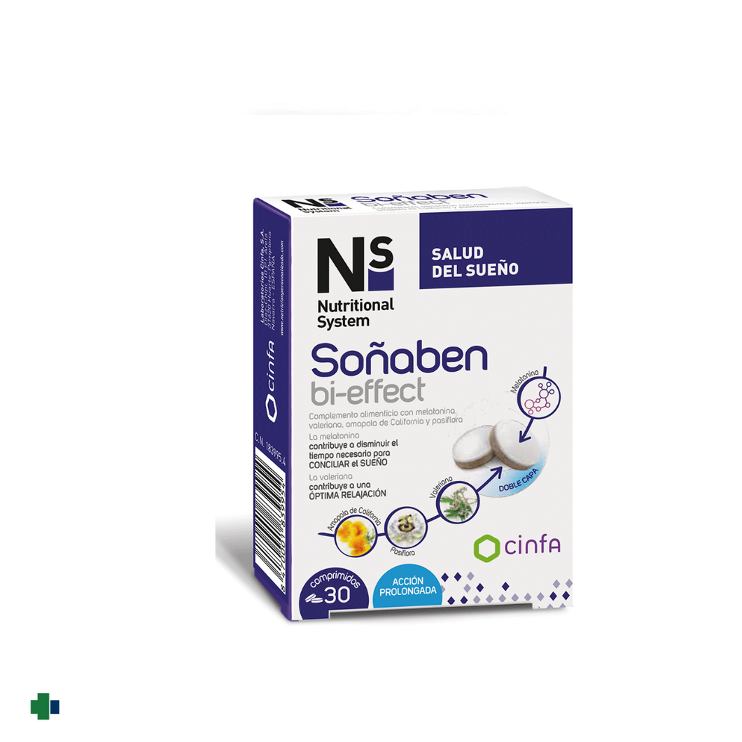 NS SOÑABEN BI-EFFECT 1,85 MG MELATONINA 30 COMPRIMIDOS