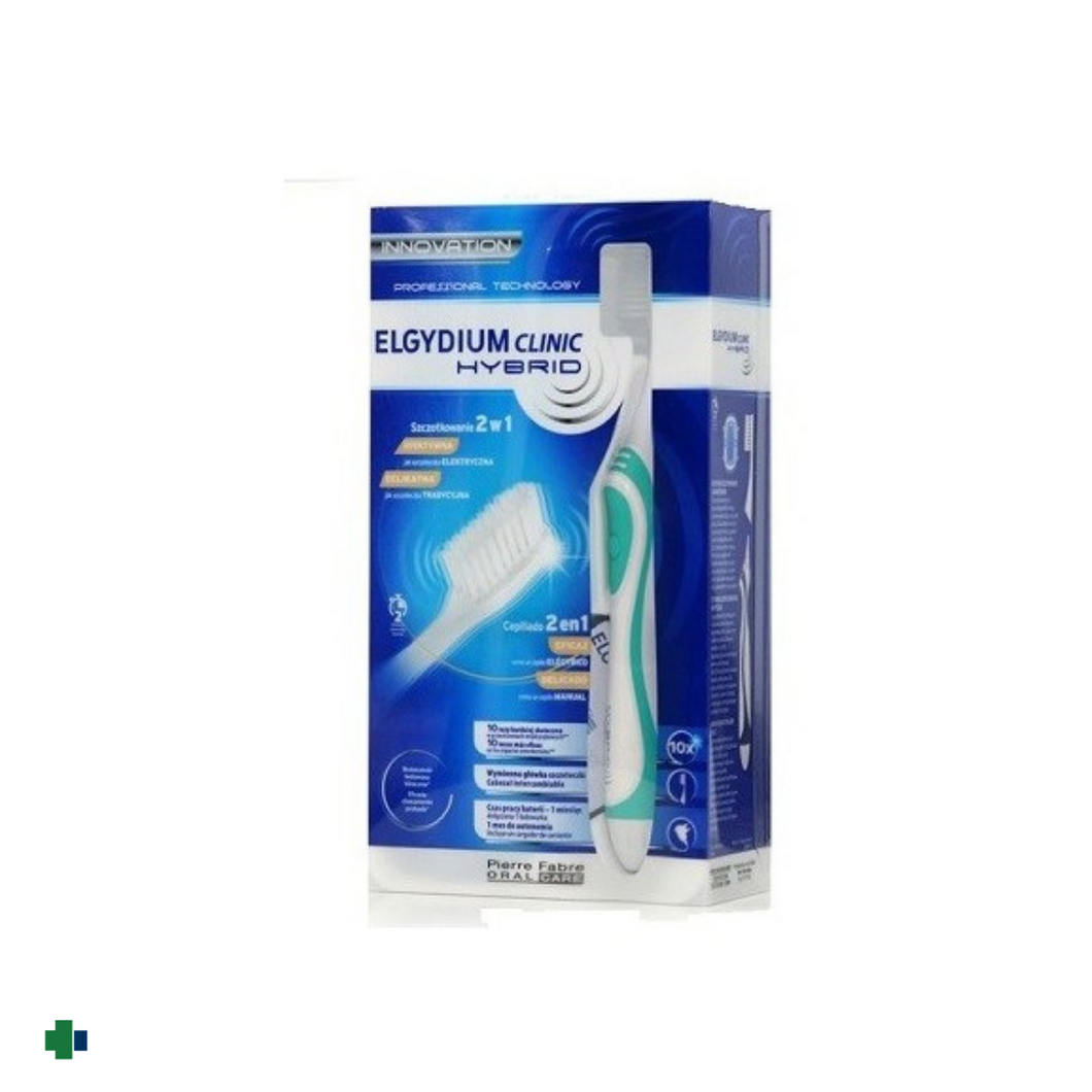CEPILLO DENTAL ELÉCTRICO ELGYDIUM CLINIC HYBRID MANGO + 2 CABEZALES