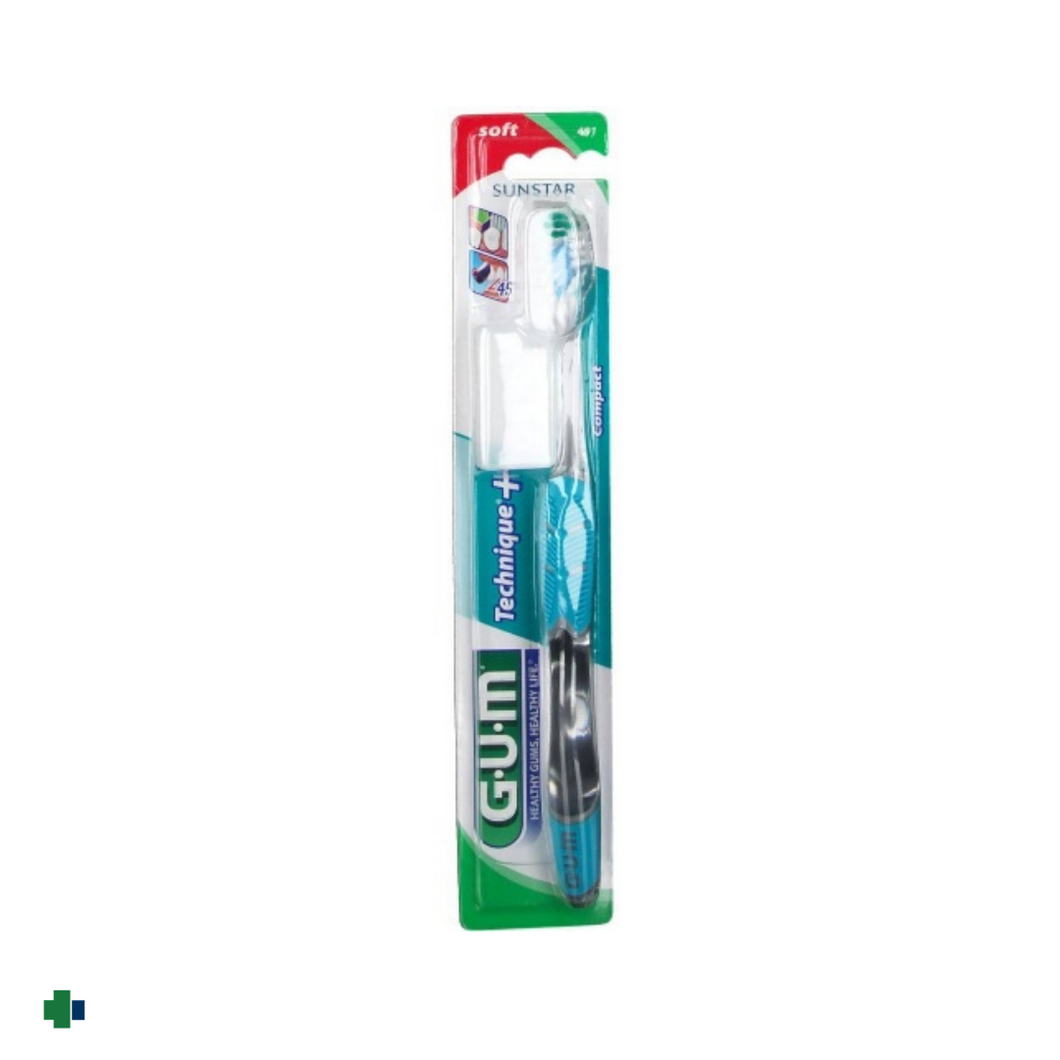 CEPILLO DENTAL ADULTO GUM-491 TECHNIQUE COMPACTO SUAVE