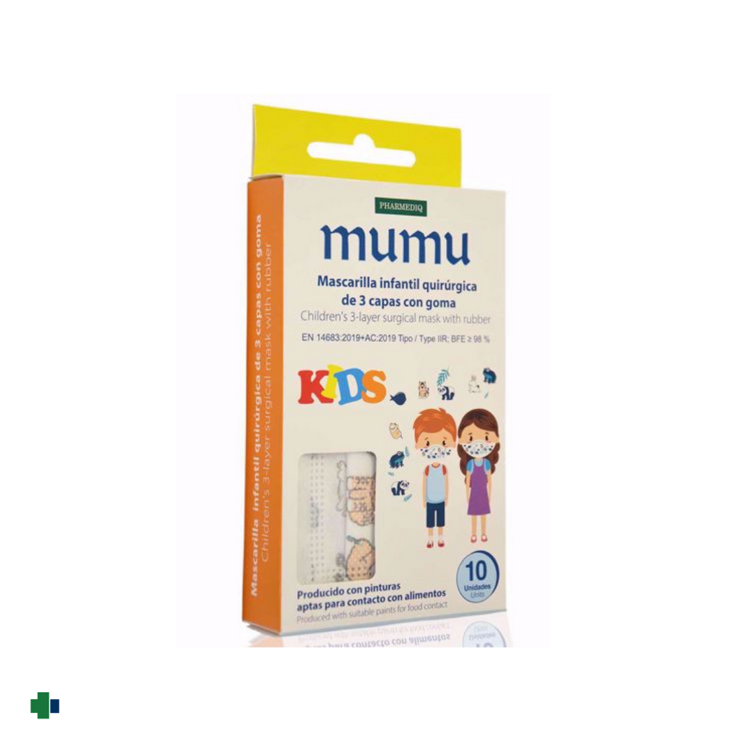MUMU MASCARILLA QUIRURGICA INFANTIL 3 CAPAS  FANTASIA 10 UNIDADES